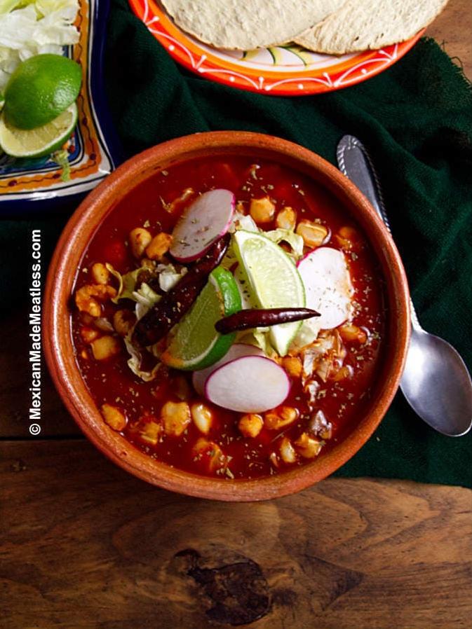  A bowl of goodness: vegetarian posole!