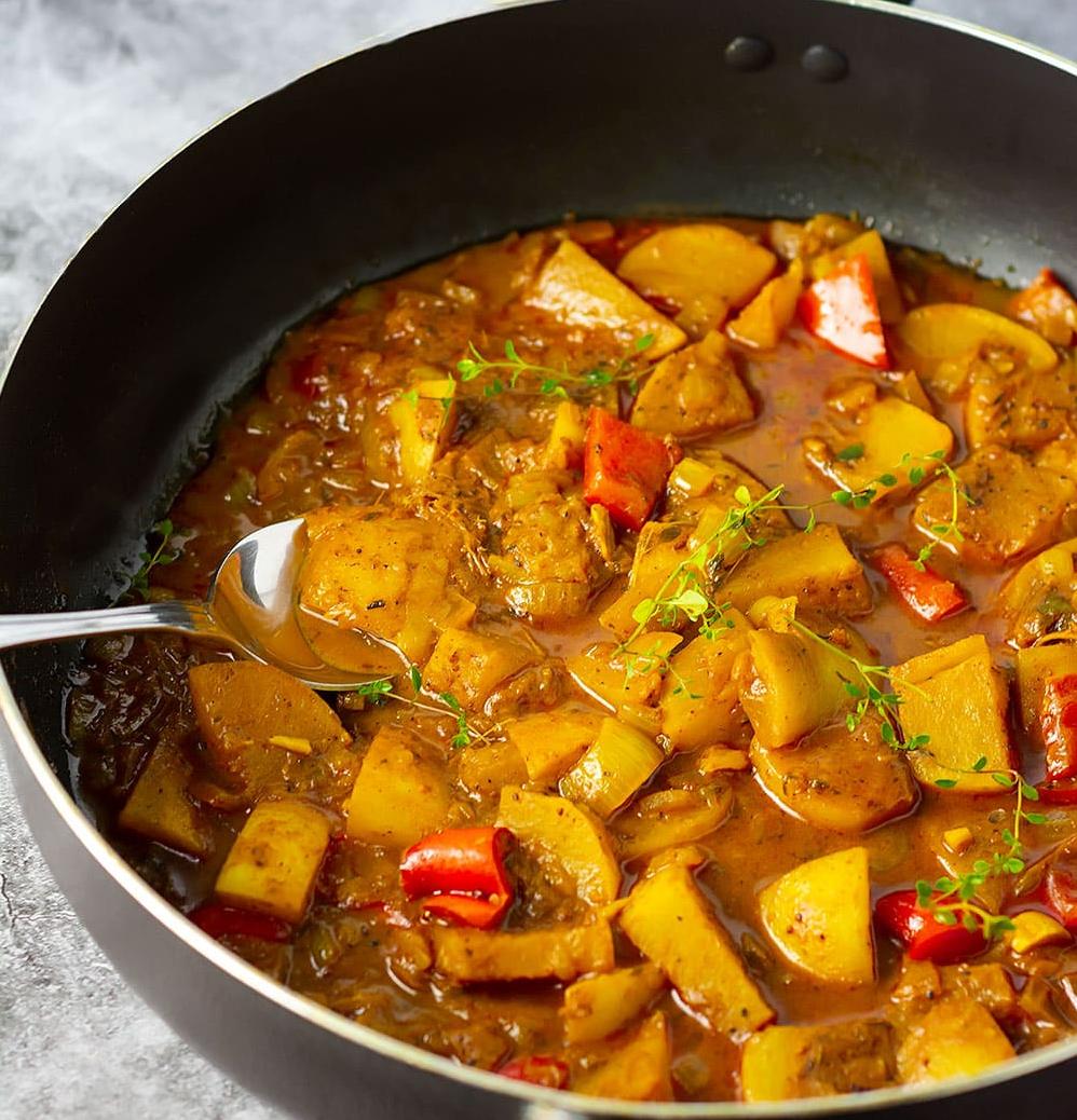  A colorful and hearty vegan turnip curry that is bursting with flavor!