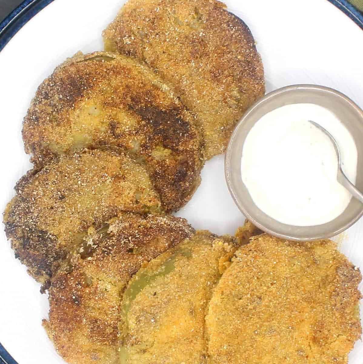  A delightful contrast of tangy green tomato and savory almond flour breading.