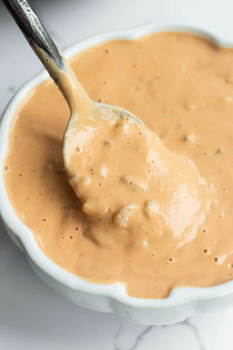  A dollop of vegan thousand island dressing brings joy to any salad!