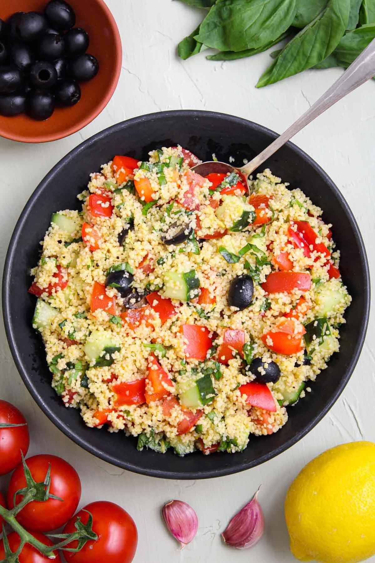  A fresh and colorful couscous salad perfect for a light lunch or dinner