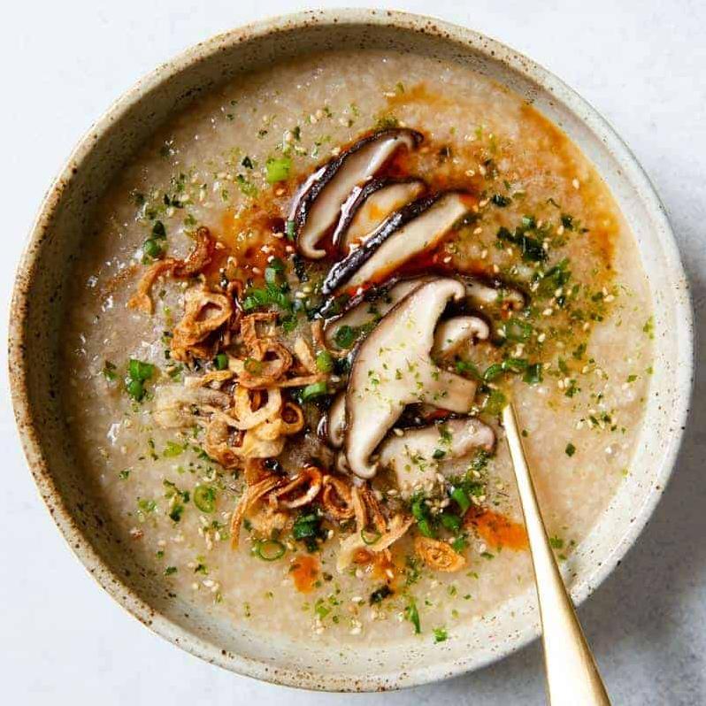  A piping hot bowl of Slow Cooker Vietnamese Vegetarian Congee is the perfect comfort food on a cold day