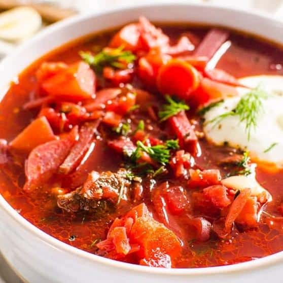  A warm bowl of borscht is perfect for chilly days.