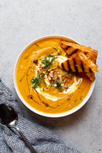 Acorn Squash and Sweet Potato Soup (Vegetarian)