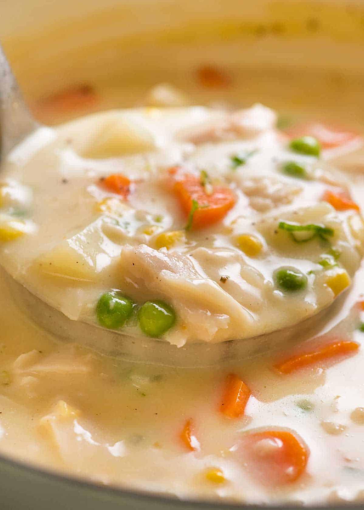  Add some splash to your mealtime routine with this hearty chowder.