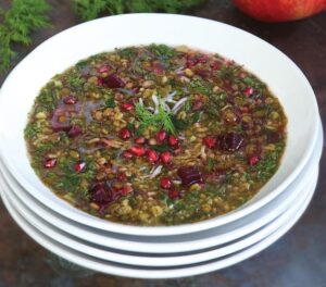 Azerbaijani Pomegranate and Spinach Soup (Vegan)