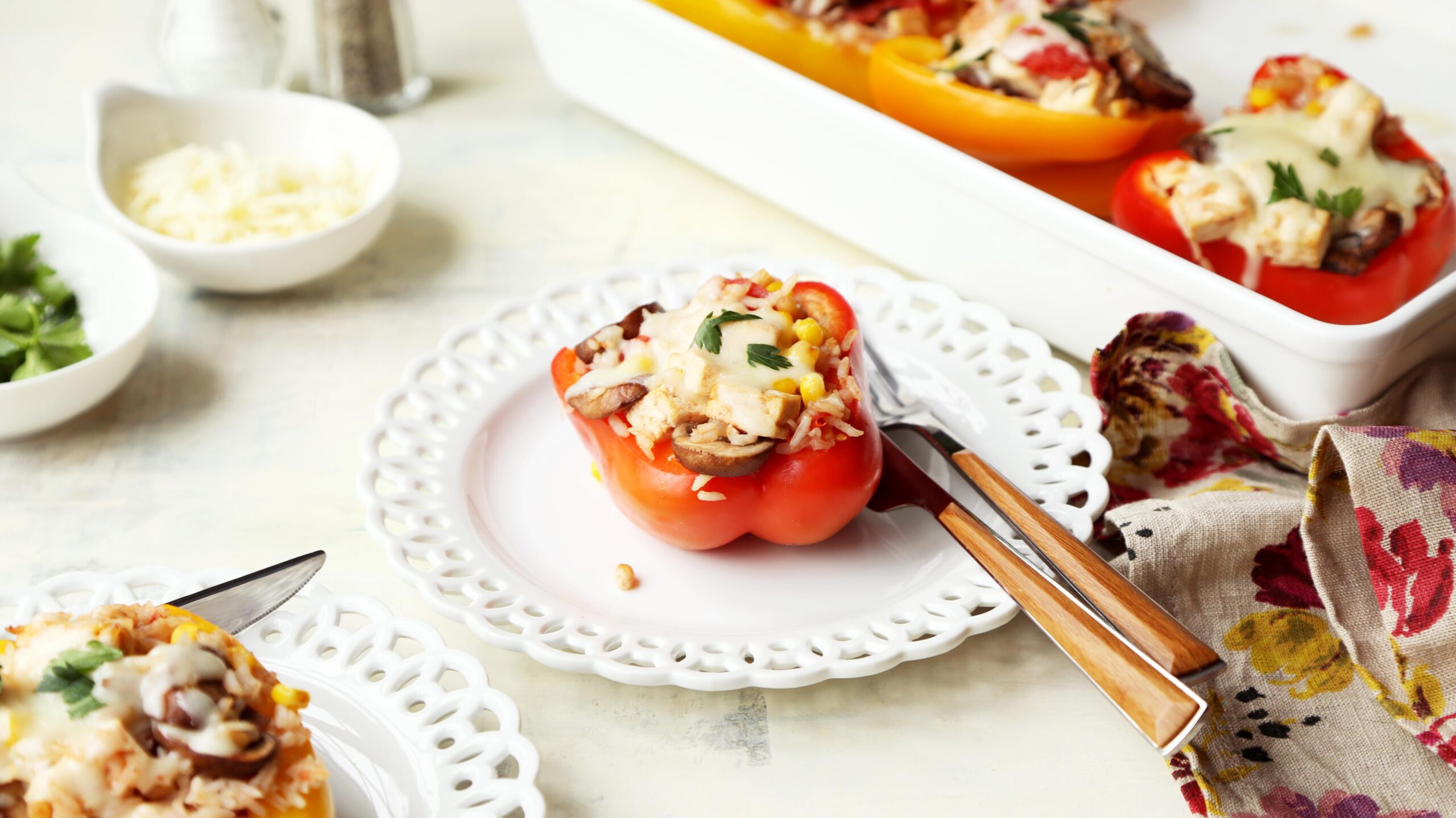  Bell peppers make the perfect edible dish for any filling.