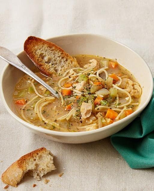 Cozy up with a bowl of this vegan soup on a chilly evening.