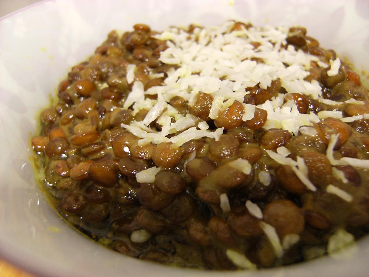  Creamy coconut brown lentils are a vegan comfort food that's easy to whip up in a hurry.