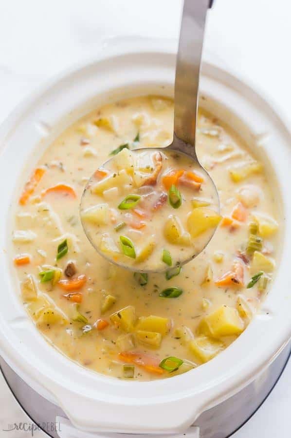  Creamy, savory, and loaded with potatoes, this soup is sure to please!