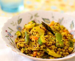 Curried Quinoa Risotto (Gluten-Free, Vegan)