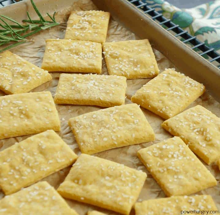  Cut the cheese, not the fun! These vegan chickpea crackers are the perfect party pleaser.
