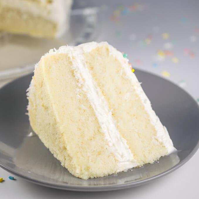  Delicate layers of fluffy white cake; a vegan twist on a classic treat.