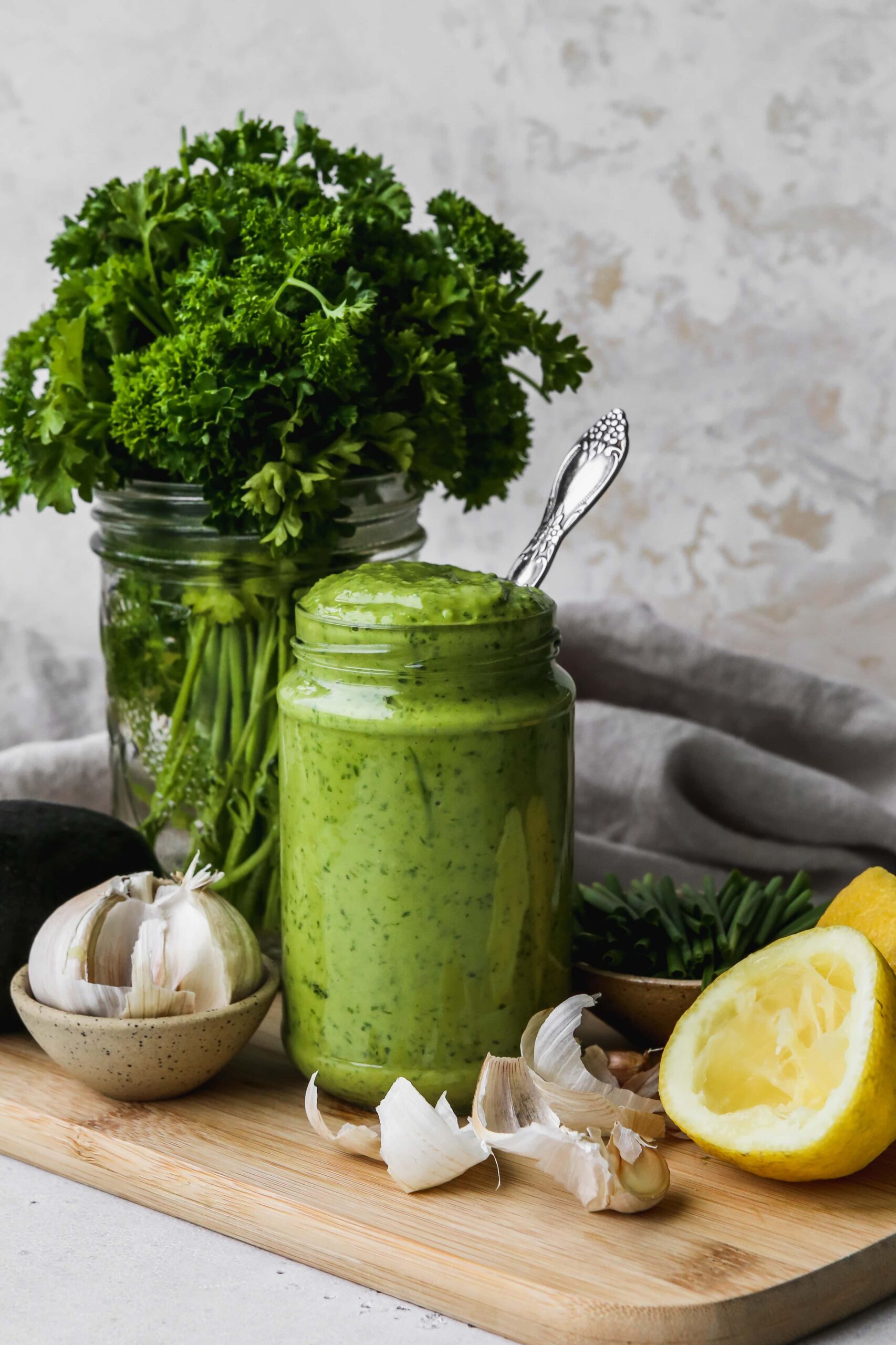 Dip into the ultimate green goodness with this homemade dressing.