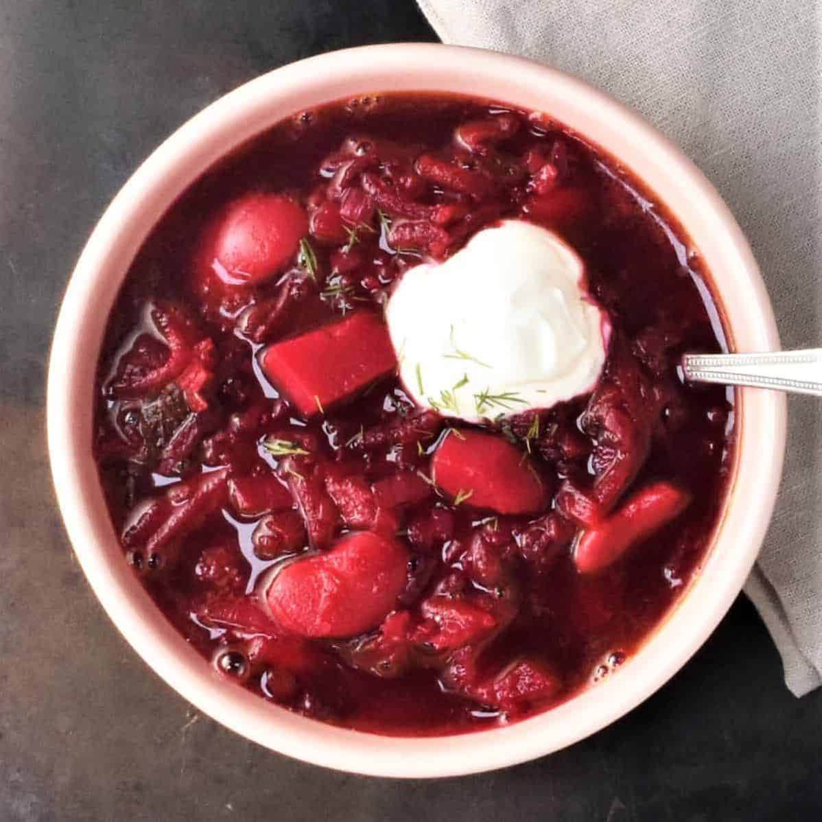  Don't let the long list of ingredients intimidate you, this borscht is worth it.