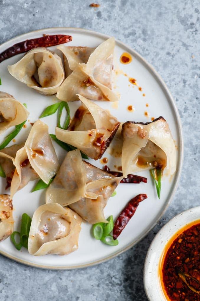  Each dumpling is filled with a delicious veggie mixture that's bursting with flavor.