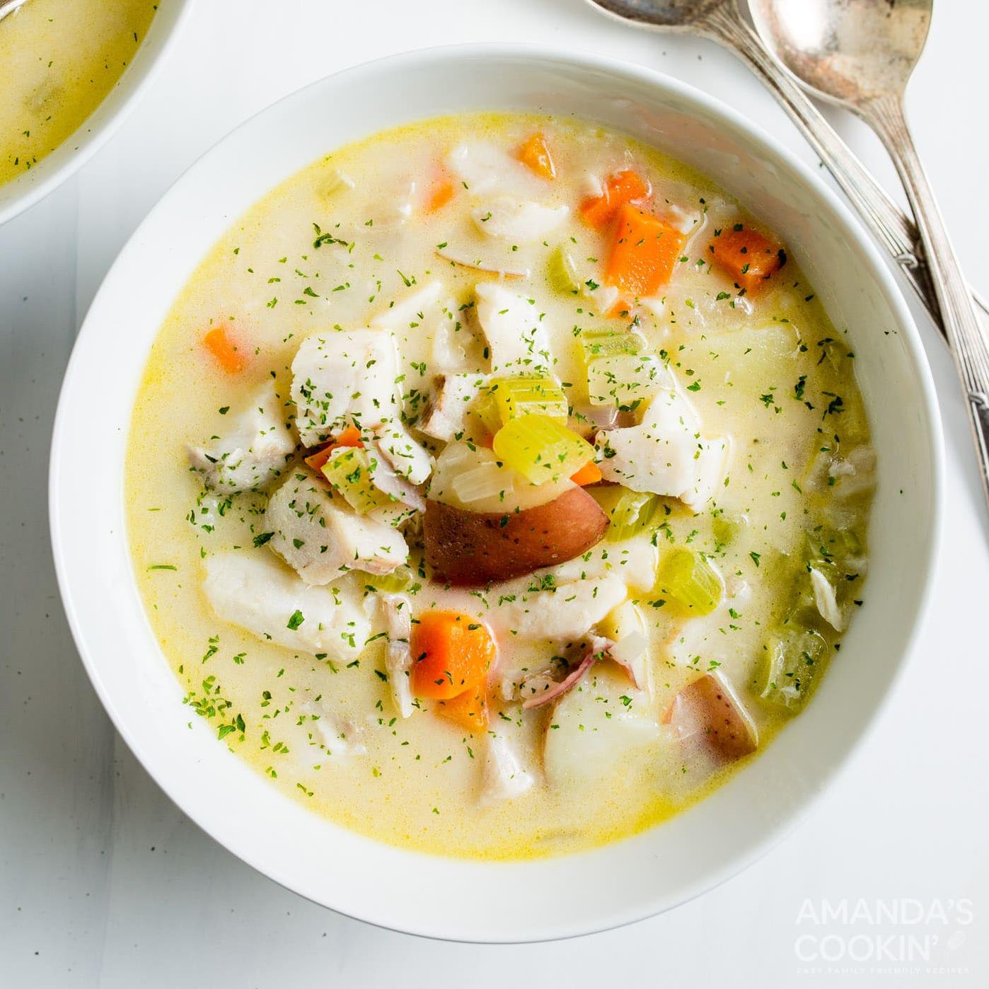  Even non-veggie lovers will be hooked on this delicious chowder.