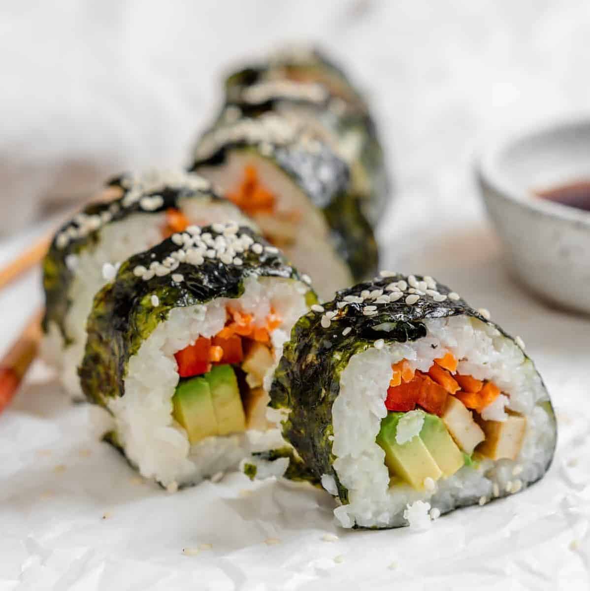  Featuring a variety of colorful veggies, these rolls are as beautiful as they are tasty.