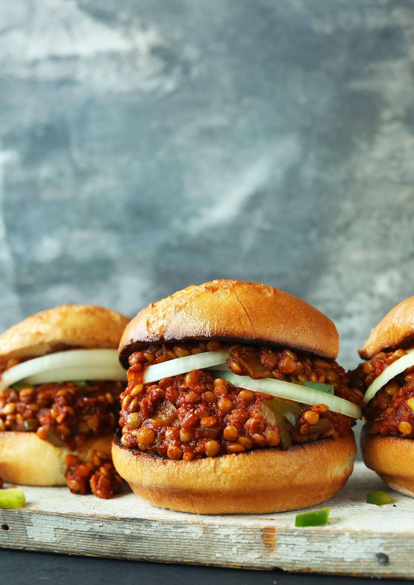  Get your hands messy with these delicious vegetarian BBQ Sloppy Joes!