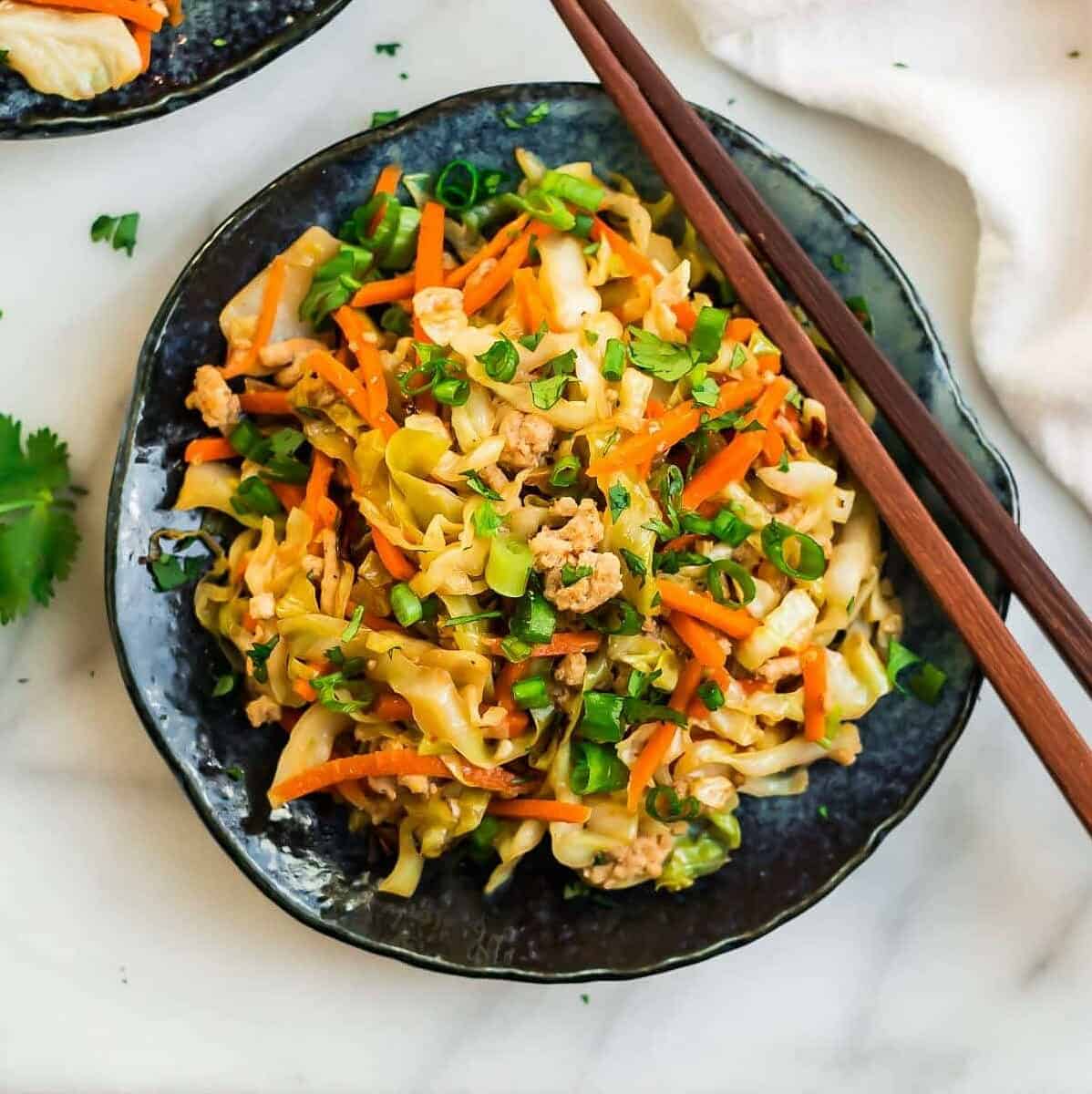  Golden and crispy vegan fried celery and cabbage dish that is easy to make and satisfyingly delicious.