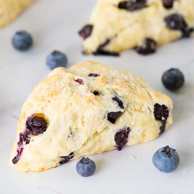  Golden brown and bursting with tangy blueberries!