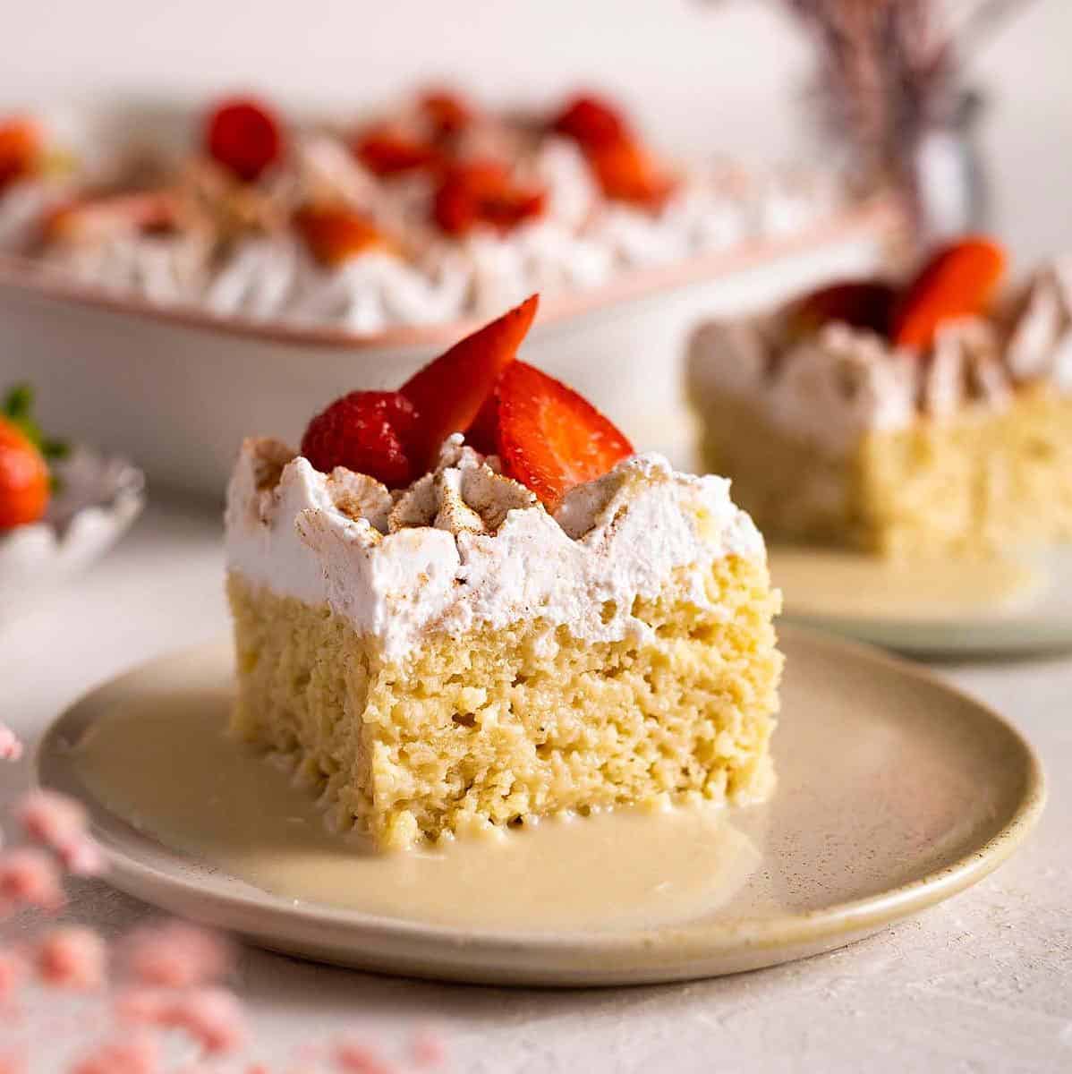  Indulge in the delectable flavors of this vegan tres leches cake.
