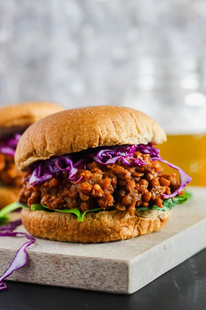  Juicy BBQ sauce and vegetable-stacked patty; these sloppy joes are anything but a mess!