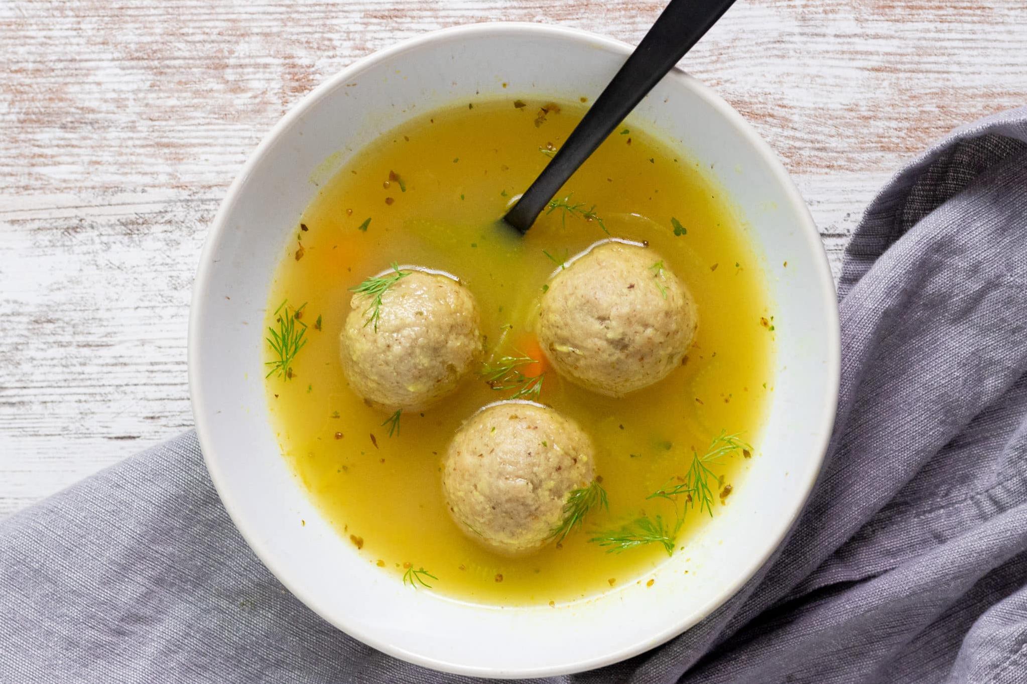  Light and fluffy matzo balls swimming in a sea of flavorful broth.