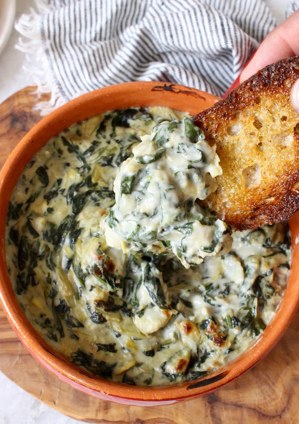  Looking for a vegan party appetizer? Look no further than this spinach tofu dip.
