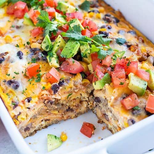 Low Carb Vegetarian Mexican Breakfast Casserole