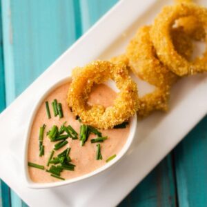 Nice and Spicy Vegan Onion Rings