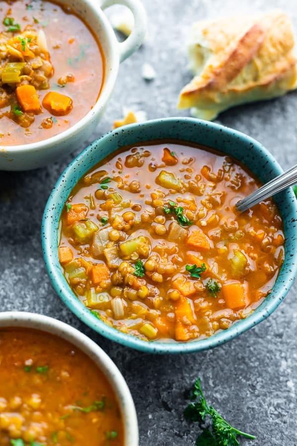  Nothing like a bowl of lentil soup to warm you up and fill you up!