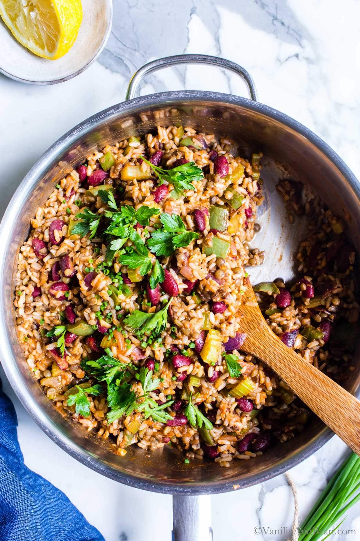  Our Vegetarian Dirty Rice is packed with flavor and will satisfy any cravings.