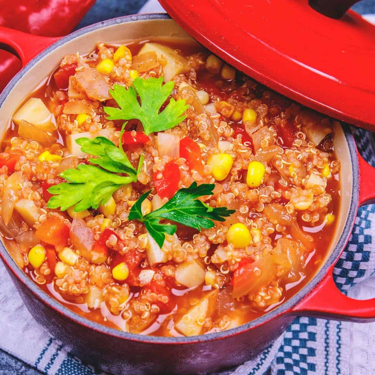  Perfectly spiced and aromatic, Quinoa stew will warm you up.