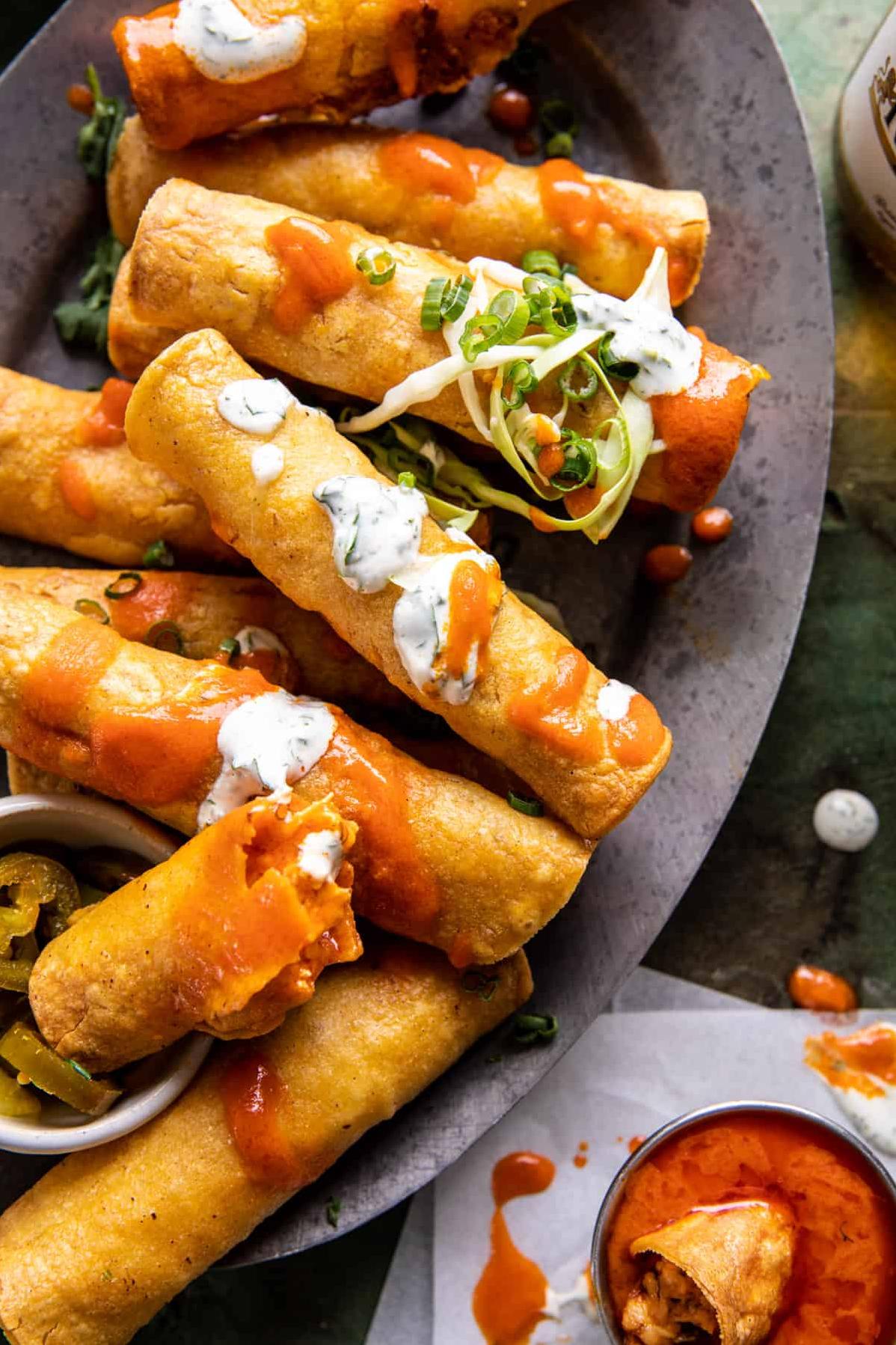  Ready to spice up your snack game with these vegetarian taquitos?