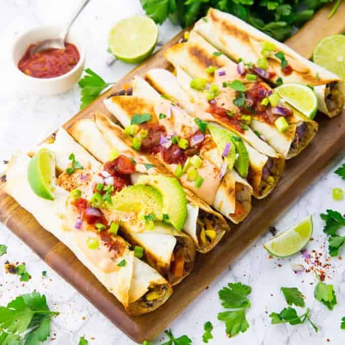 Say goodbye to boring appetizers and hello to these tantalizing vegetarian taquitos!