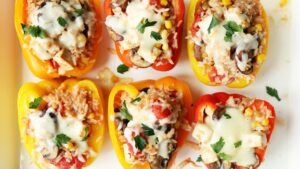 Stuffed Bell Peppers (Vegetarian or Beef)