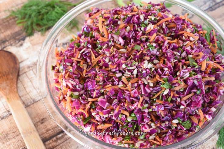  Super slaw: Red cabbage is a star ingredient in this healthy salad that delights your taste buds and nourishes your body.