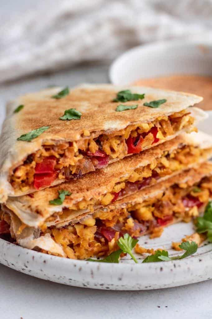 Sure, here are 11 unique photo captions for the Vegan Marinated Tofu Wraps W/Chipotle Mayo:
