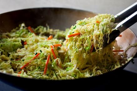  Take your taste buds on a trip with this vegan fried celery and cabbage recipe that's both flavorful and healthy.