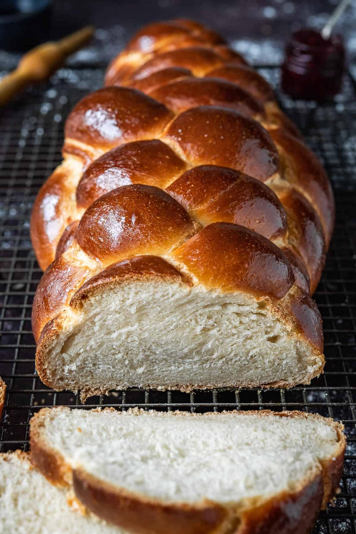  The aroma of freshly baked bread fills the air as the challah bakes to perfection.