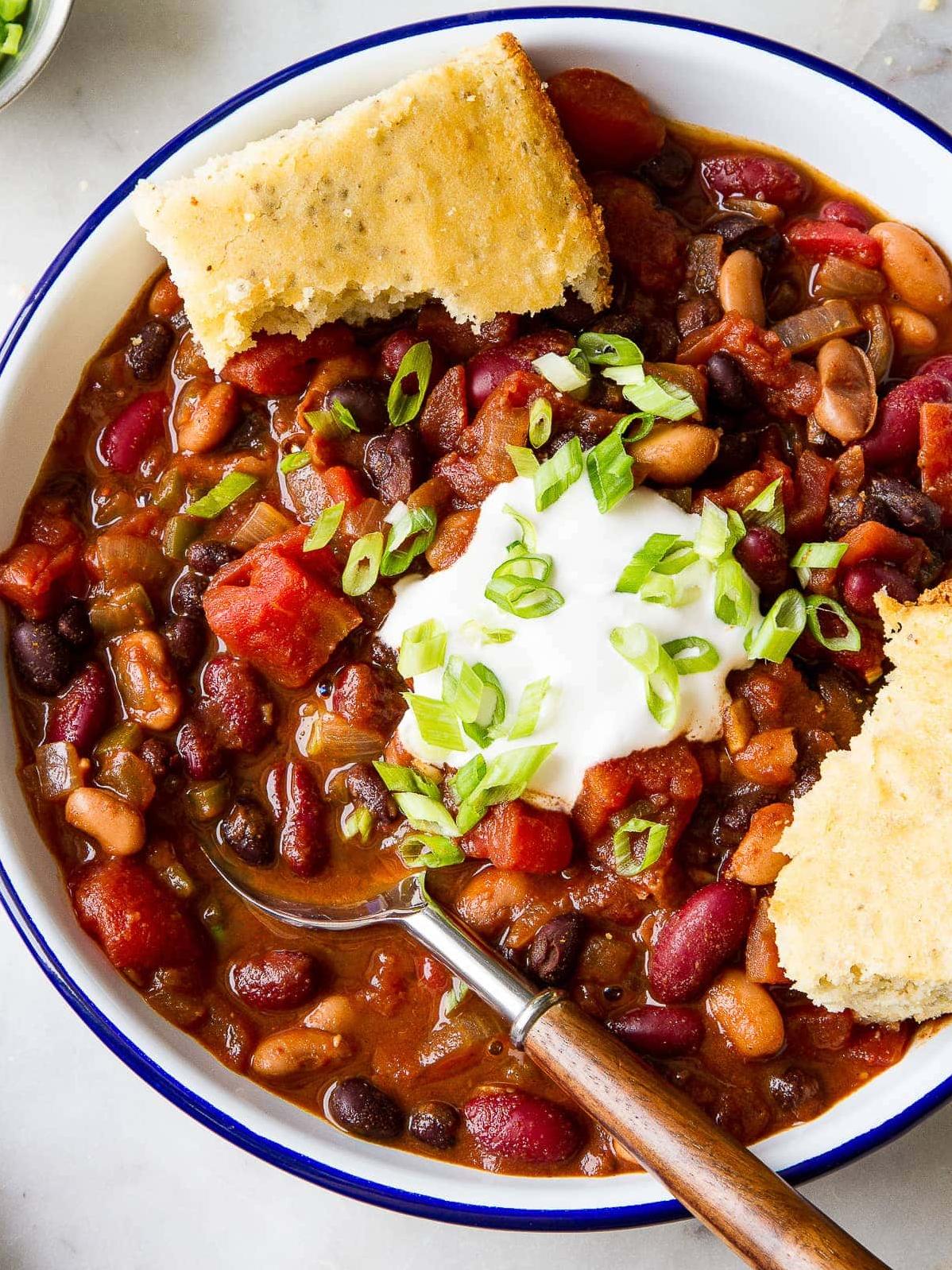  The key to making a good chili is to let it simmer for hours - the longer, the better!