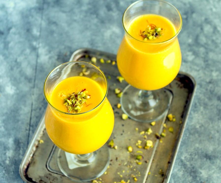  The perfect blend of sweet and tangy, this mango lassi is sure to impress.