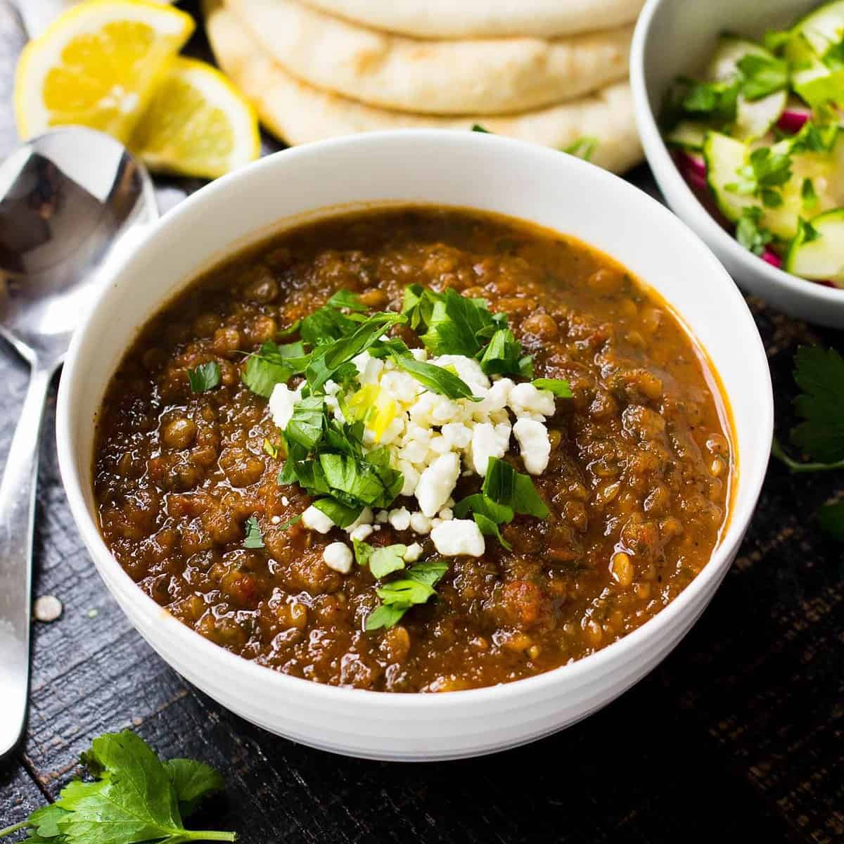  The use of lentils adds a healthy dose of protein and fiber to this vegan soup