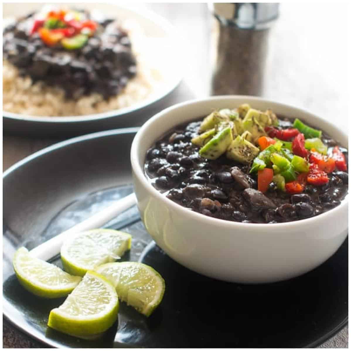  These black beans are rich and satisfying, infused with classic Cuban flavors.