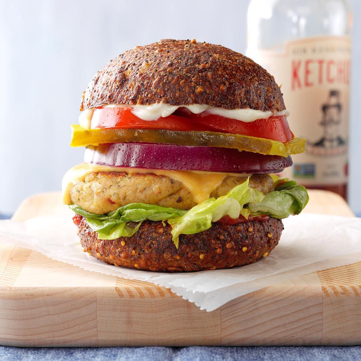  These burgers are quick to make and perfect for any time of day.