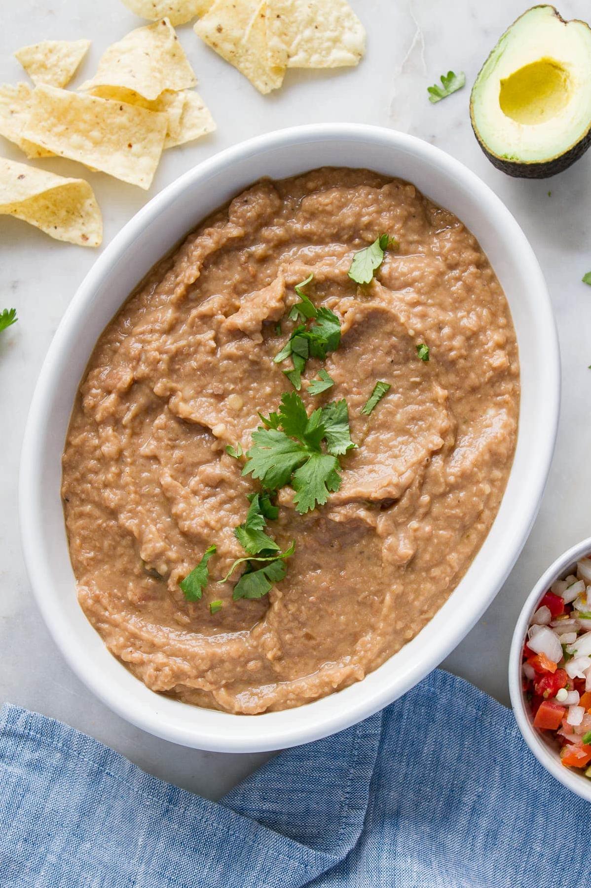 These refried beans are so good, you won't even miss the cheese!
