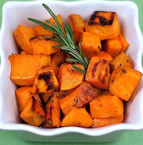  These roasted sweet potatoes make the perfect addition to any vegan meal.