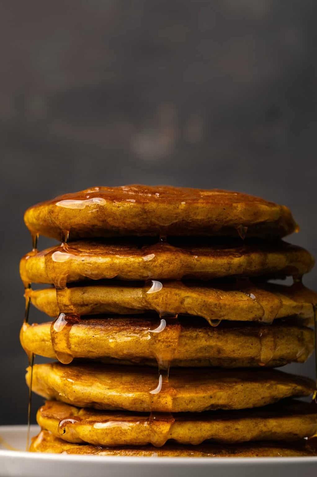  These vegan pancakes are bursting with pumpkin flavor