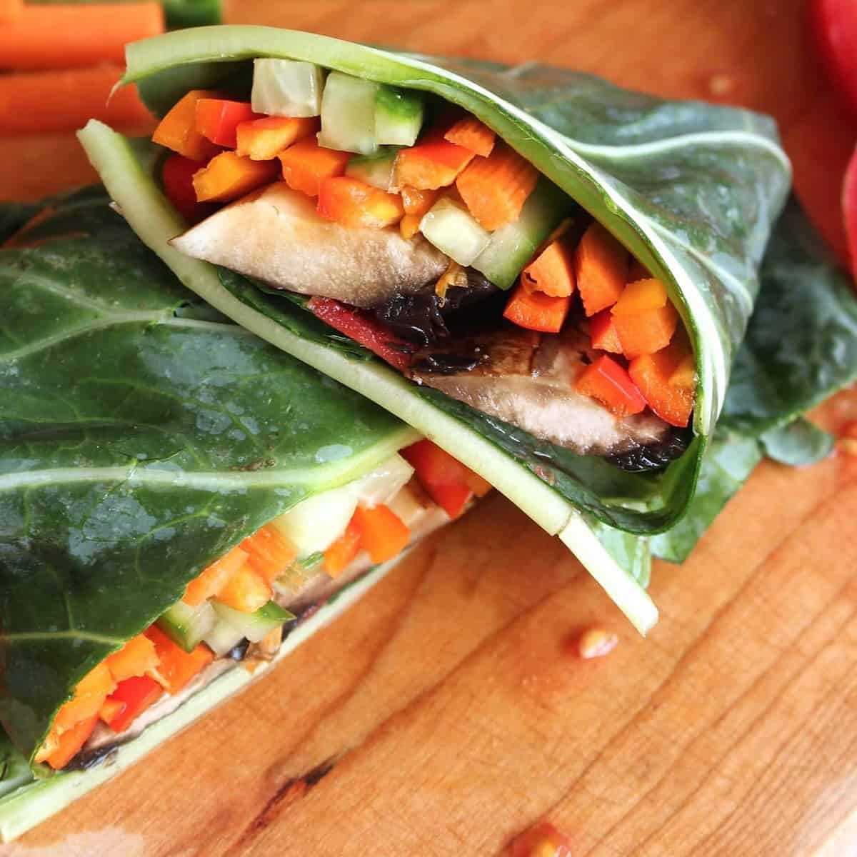 These vibrant orange slaw wraps bring sunshine to my plate and my mood.